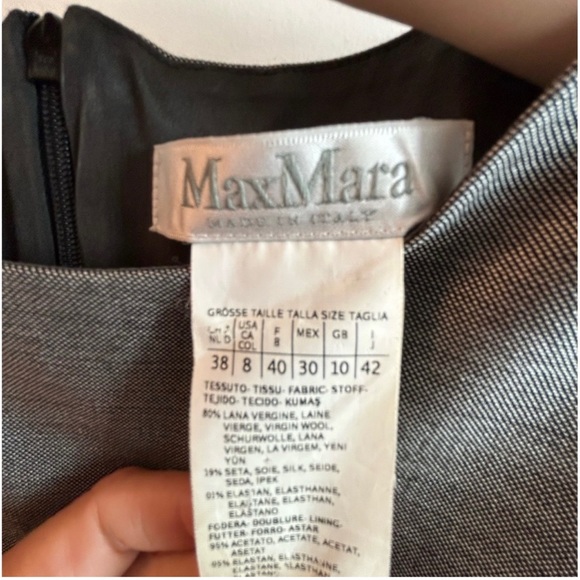 MaxMara dress. Grey metallic. Size 8. - Picture 6 of 10